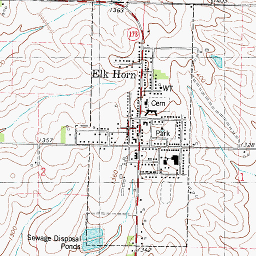 Topographic Map of First Baptist Church, IA