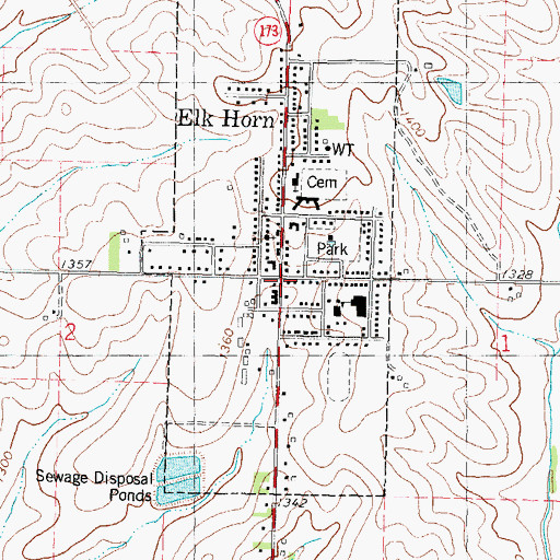 Topographic Map of Elk Horn Fire Department, IA
