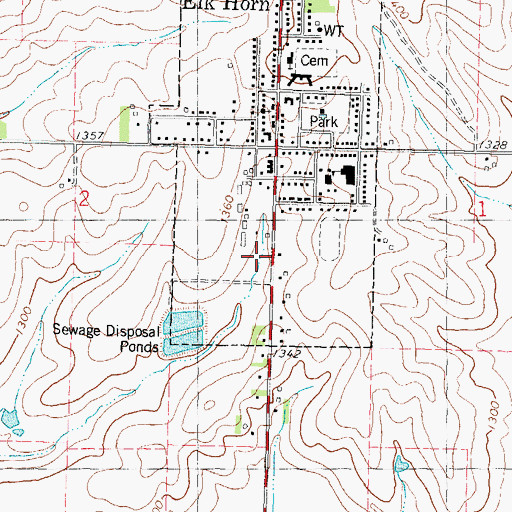 Topographic Map of GE Larson Medical Center, IA
