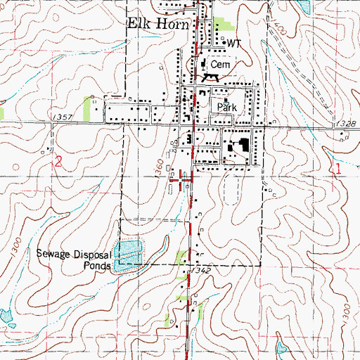 Topographic Map of Danish Windmill Museum and Welcome Center, IA