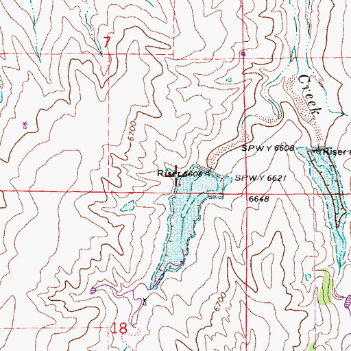 Topographic Map of Kiowa Creek Watershed 3-B-20 Dam, CO