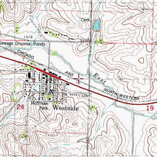 Topographic Map of Farmers Co-op Elevator, IA
