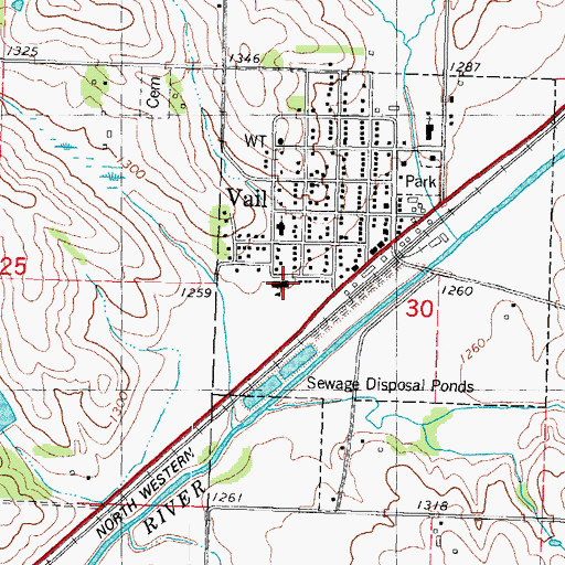 Topographic Map of Vail Elementary School, IA