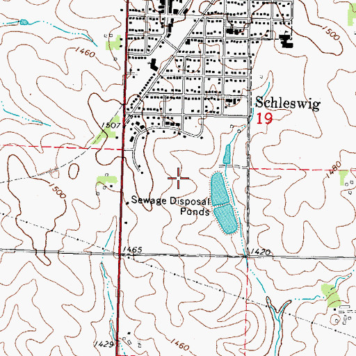 Topographic Map of Schleswig Community Golf Club, IA