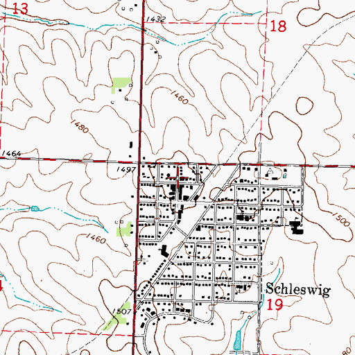 Topographic Map of Schleswig Chiropractic Clinic, IA