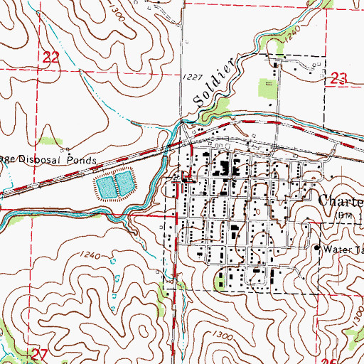 Topographic Map of Saint Johns Lutheran Church, IA