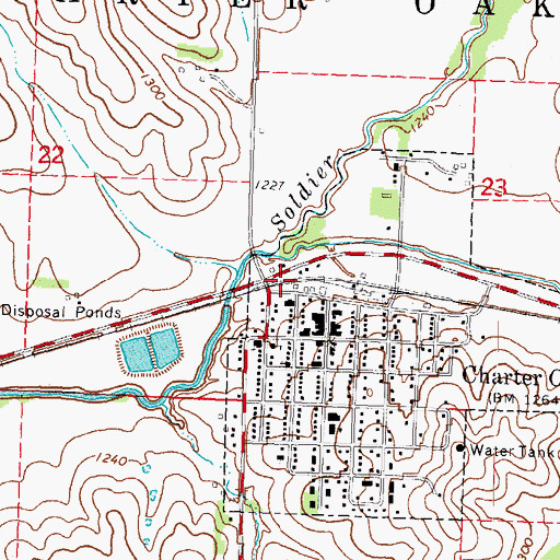 Topographic Map of Charter Oak (historical), IA