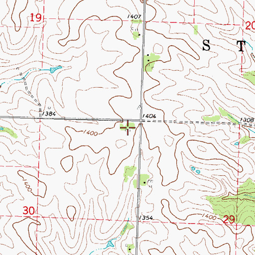 Topographic Map of Johnsonville Post Office (historical), IA