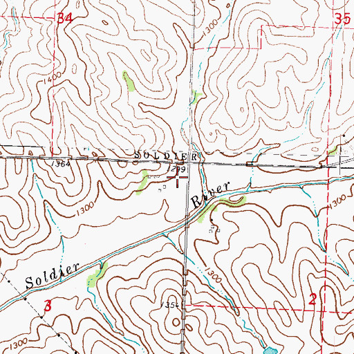 Topographic Map of Como Post Office (historical), IA