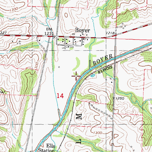 Topographic Map of Boyer, IA