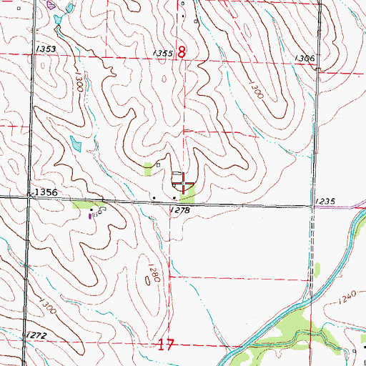 Topographic Map of Adrian Post Office (historical), IA