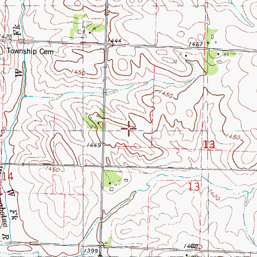 Topographic Map of Adena Post Office (historical), IA