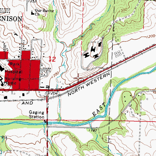 Topographic Map of Country View Mobile Home Park, IA