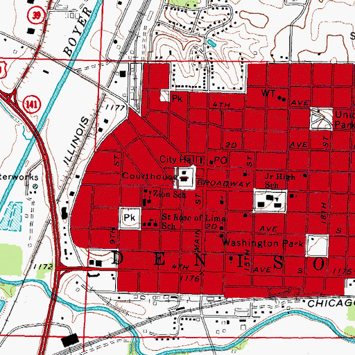 Topographic Map of Crawford County Sheriff's Office, IA