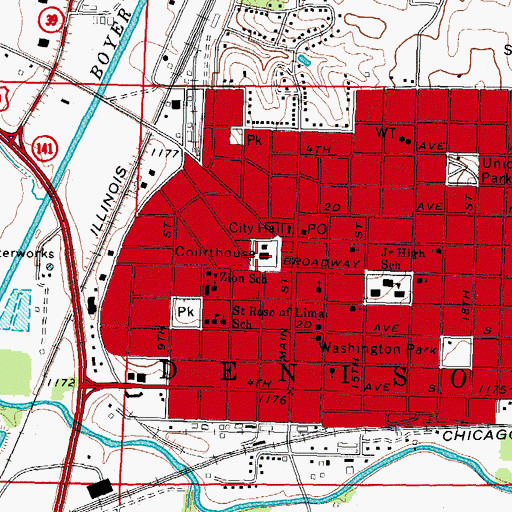 Topographic Map of Crawford County Courthouse, IA