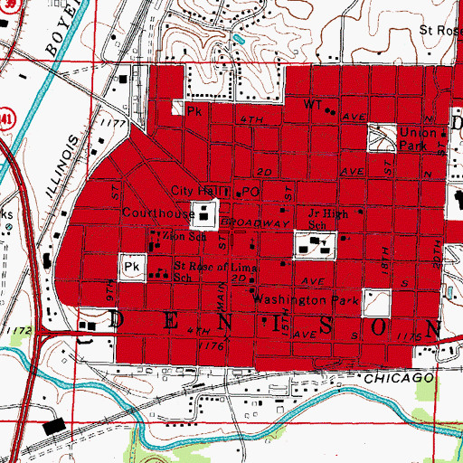 Topographic Map of Donna Reed Center for Performing Arts, IA
