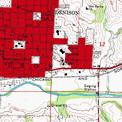 Topographic Map of Eventide Lutheran Home, IA