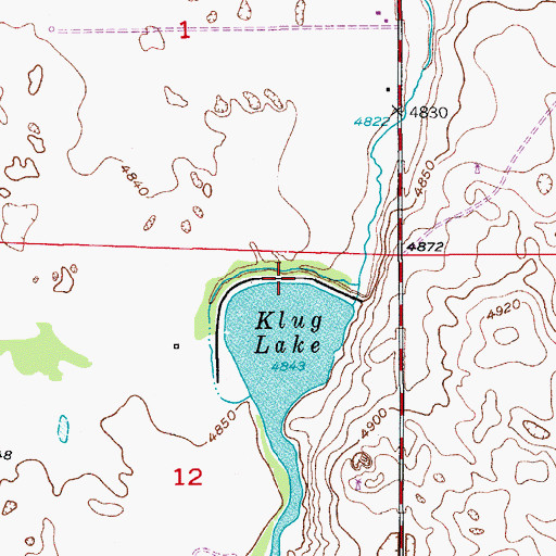 Topographic Map of Klug Number 3 Dam, CO
