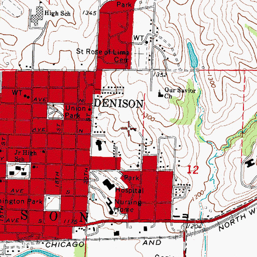 Topographic Map of United Presbyterian Church, IA