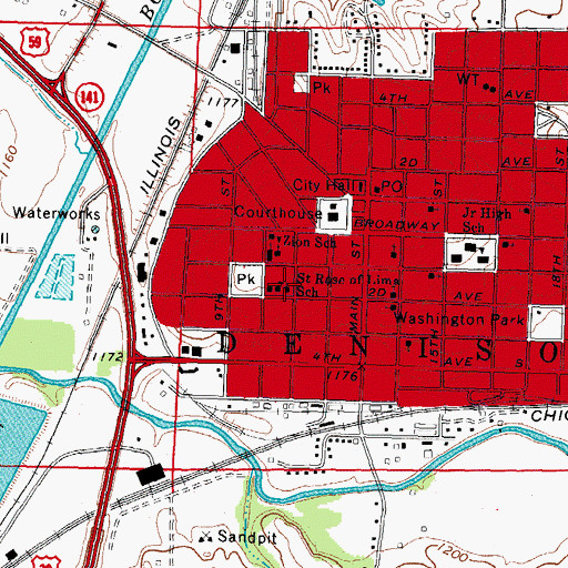 Topographic Map of Saint Rose of Lima Catholic Church, IA