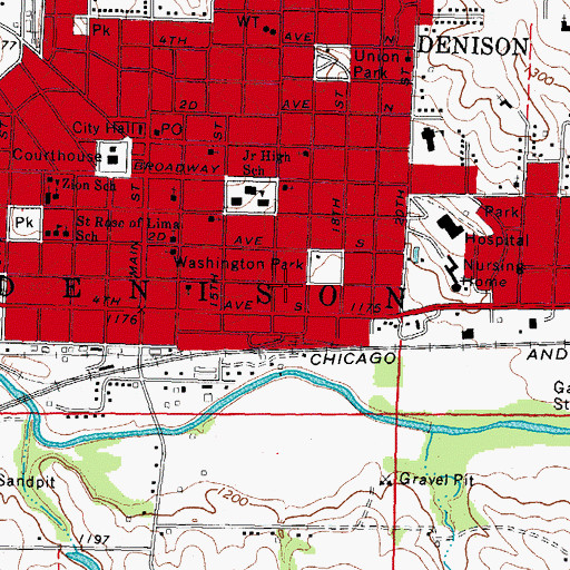 Topographic Map of Church of Christ, IA