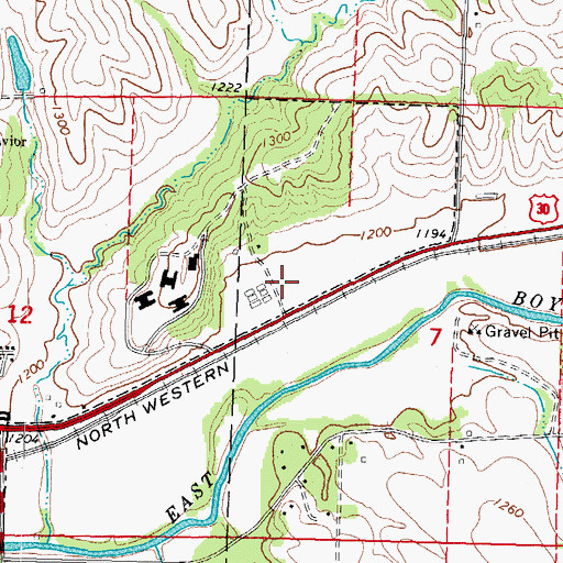 Topographic Map of Western Iowa Tech Community College - Denison Campus, IA