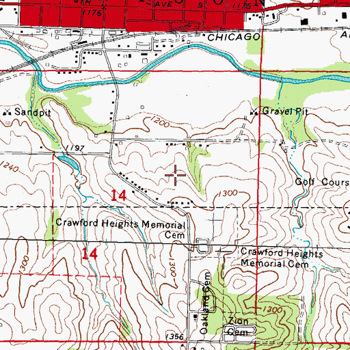 Topographic Map of Maxwell Park, IA