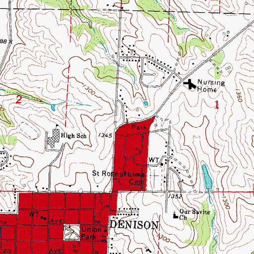 Topographic Map of Tucker Park, IA