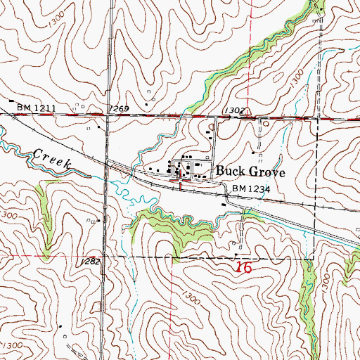 Topographic Map of Buckgrove (historical), IA