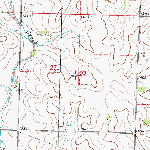 Topographic Map of Lehfeld Cemetery, IA