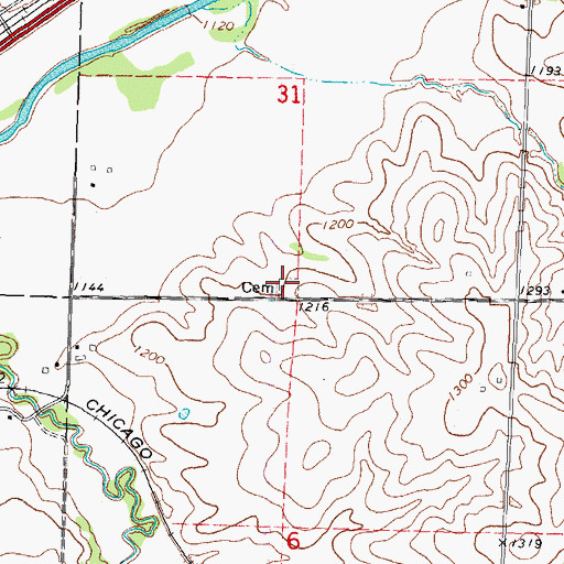 Topographic Map of Crawford County Home Cemetery, IA