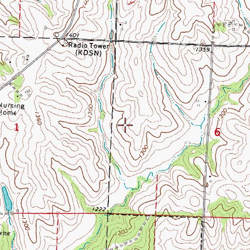 Topographic Map of Yellow Smoke Park Campgrounds, IA