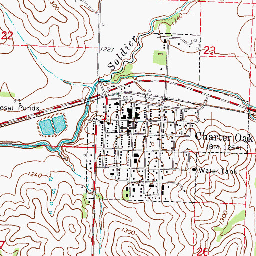 Topographic Map of Charter Oak Mercy Medical Center, IA
