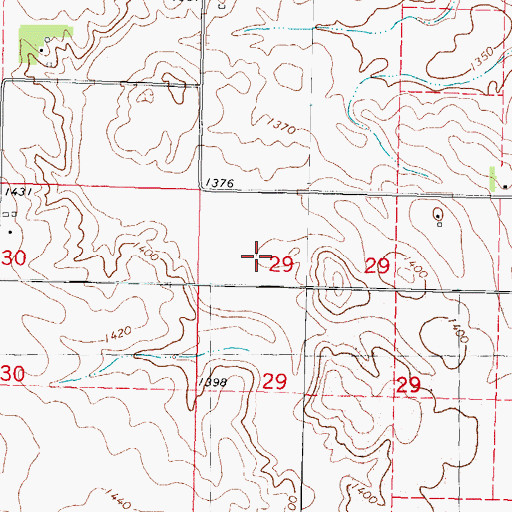 Topographic Map of Burrows Pond Wildlife Area, IA