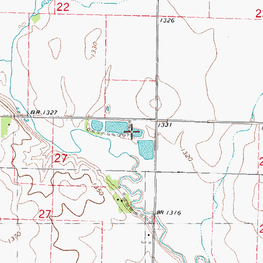 Topographic Map of Eden Prairie Recreation Area, IA