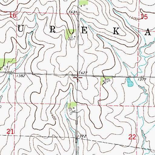 Topographic Map of Mount Hope Post Office (historical), IA