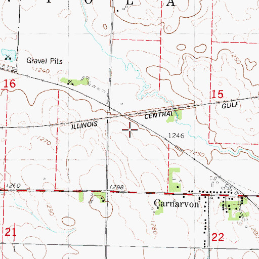 Topographic Map of Mercer Post Office (historical), IA
