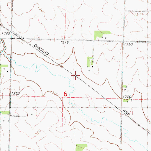 Topographic Map of Oliver Post Office (historical), IA