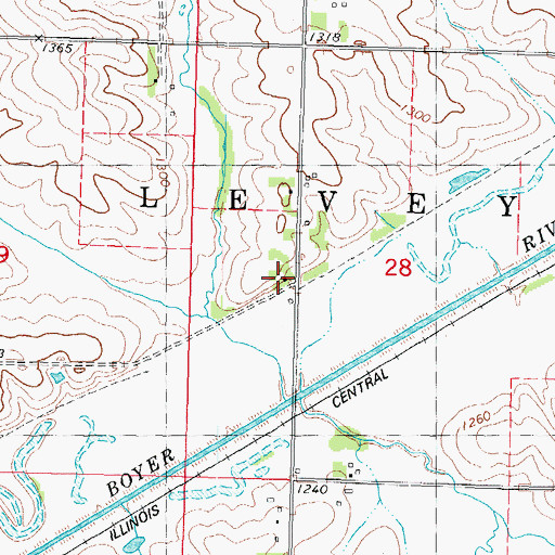 Topographic Map of Herring (historical), IA