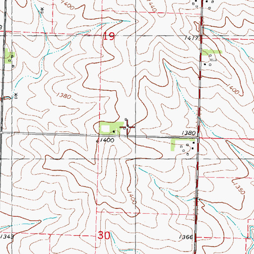 Topographic Map of Elk Run Post Office (historical), IA