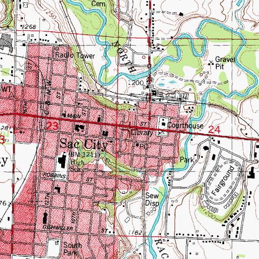 Topographic Map of Faith Bible Church, IA