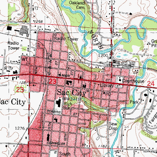 Topographic Map of United Methodist Church, IA