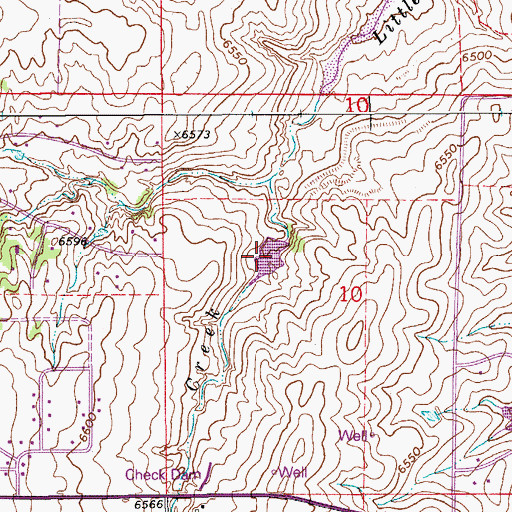 Topographic Map of Russell Number 1 Reservoir, CO