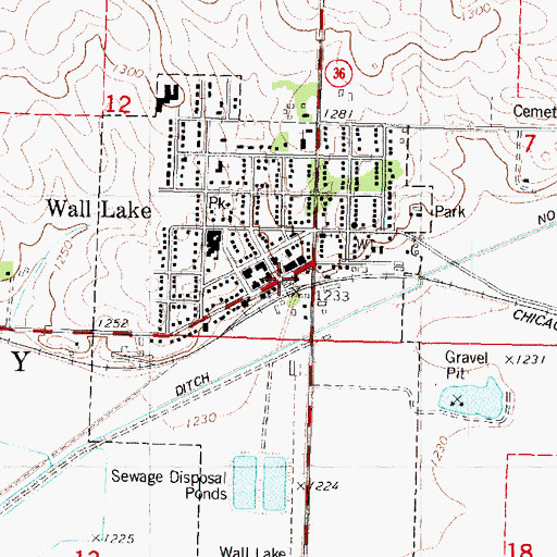 Topographic Map of Wall Lake Chiropractic Center, IA