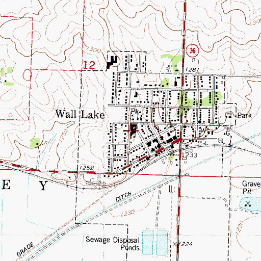 Topographic Map of East Sac County Elementary School - Wall Lake, IA