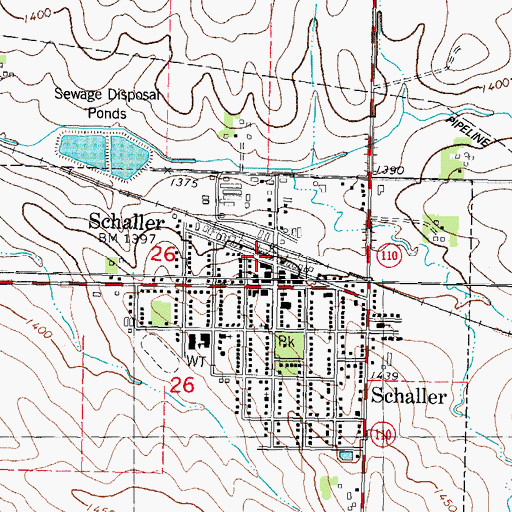 Topographic Map of First Co-op Association Elevator, IA