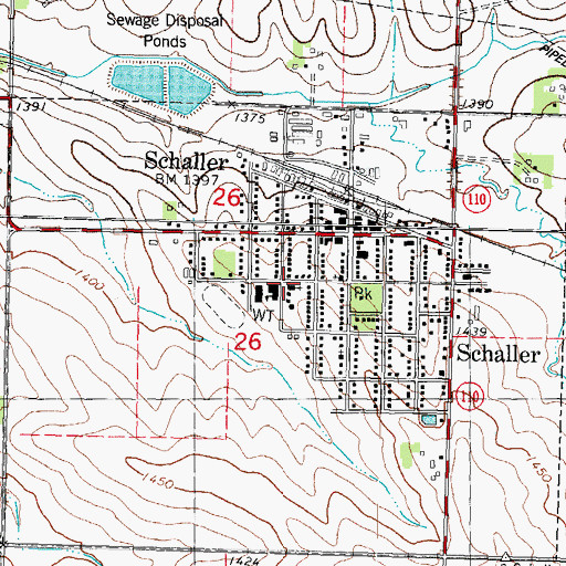 Topographic Map of Methodist Church, IA