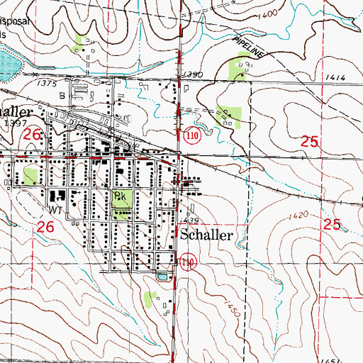 Topographic Map of Saint Paul Lutheran Church, IA