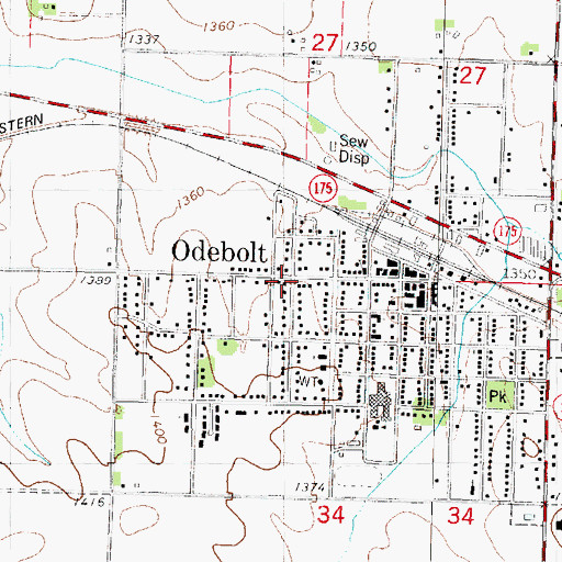 Topographic Map of Odebolt Historical Museum, IA