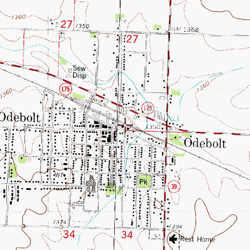 Topographic Map of Farmers Co-op Elevator, IA